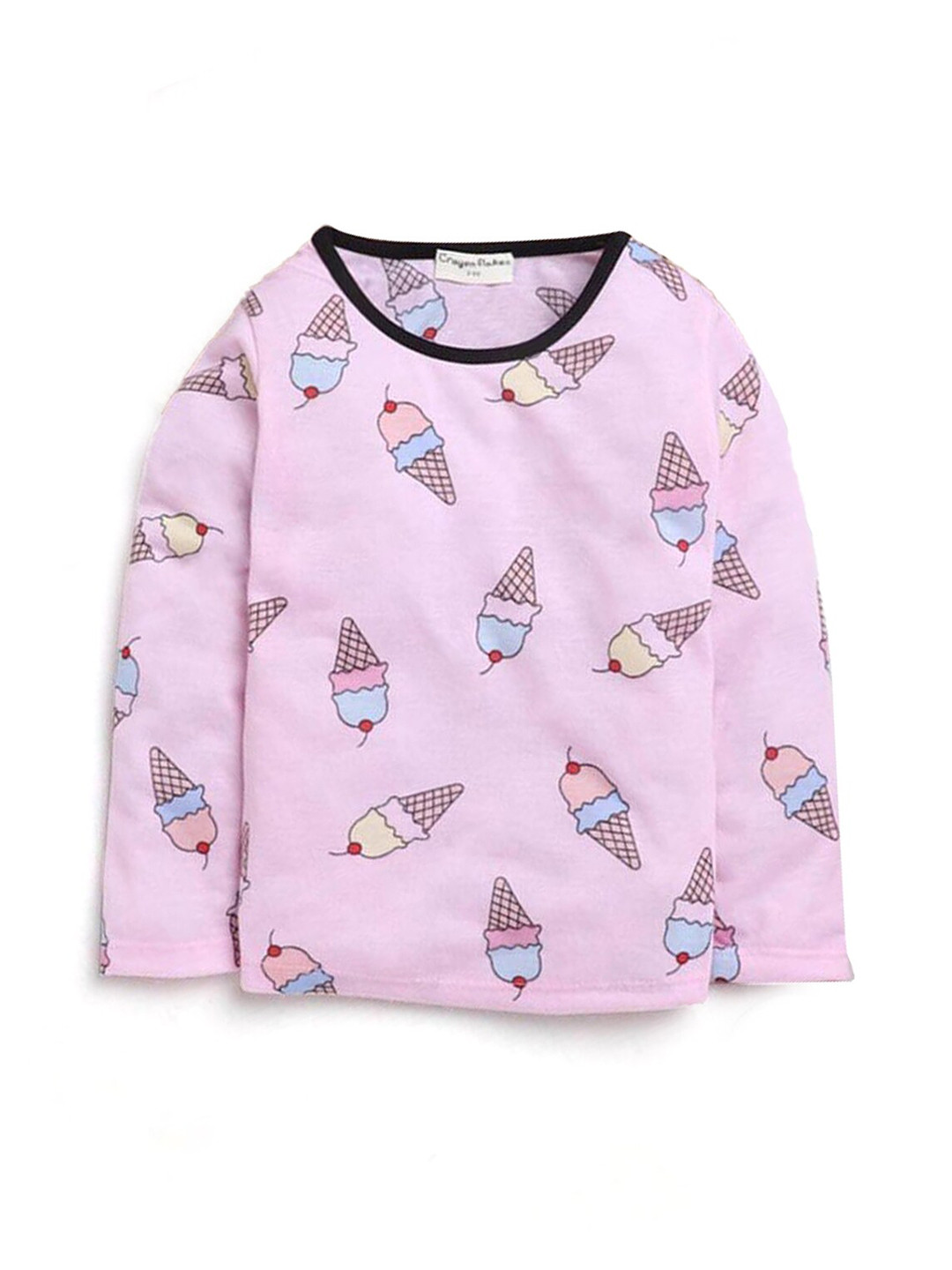 

Hopscotch Girls Pink Printed T-shirt