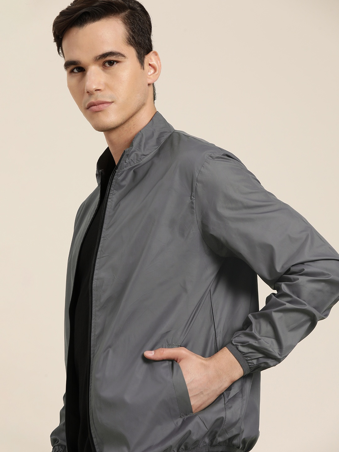 

INVICTUS Men Grey Sporty Jacket