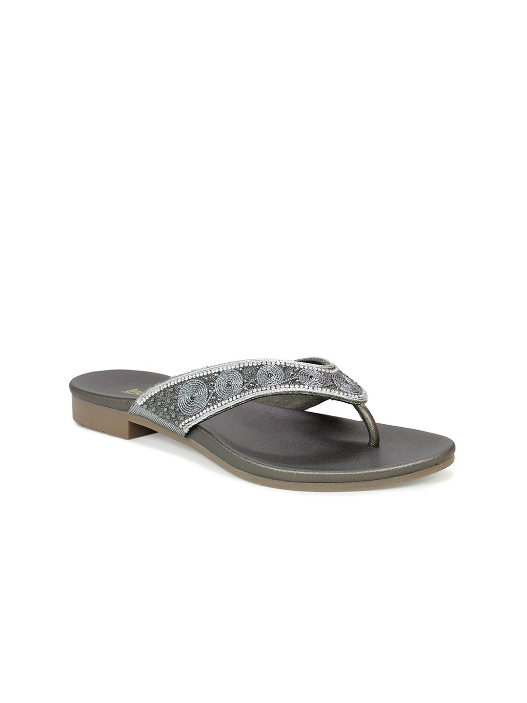 

Inc 5 Women Gunmetal-Toned Ethnic Comfort Sandals, Metallic