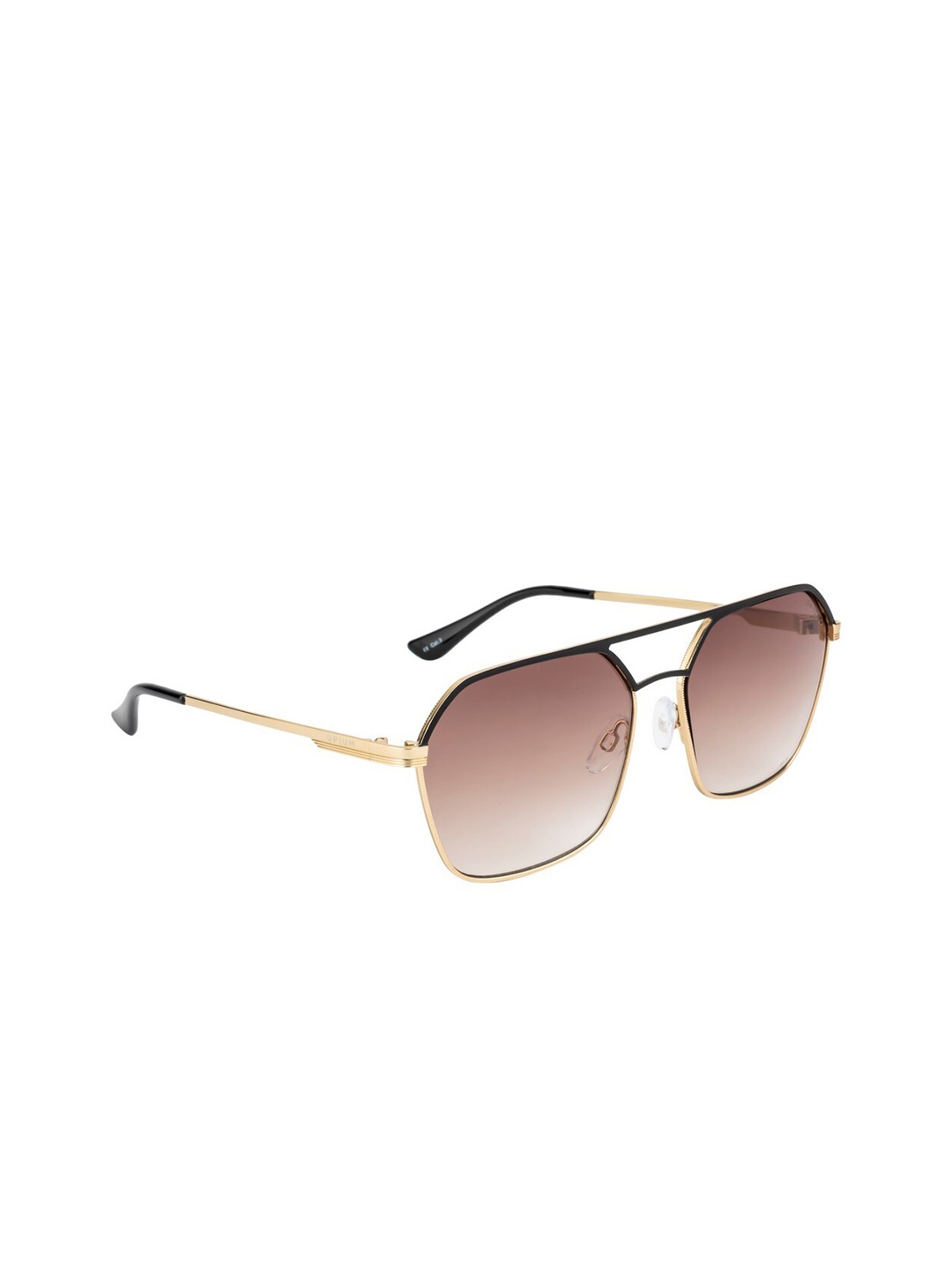 

OPIUM Men Brown Lens & Gold-Toned Rectangle Sunglasses with UV Protected Lens