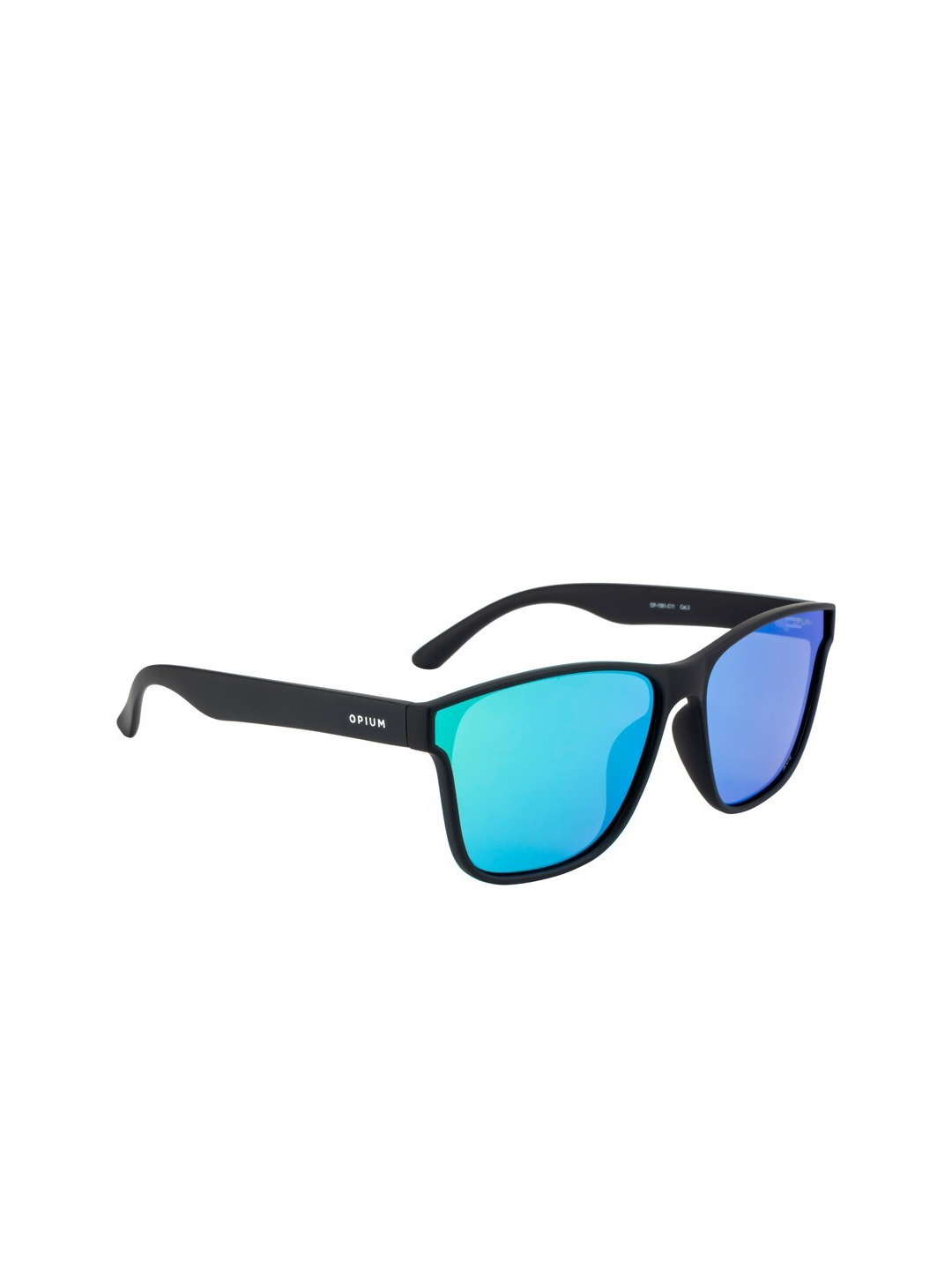 

OPIUM Men Blue Lens & Black Wayfarer Sunglasses with Polarised Lens