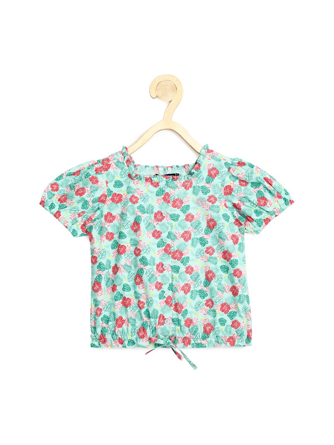 

Allen Solly Junior Girls Green Floral Print Top