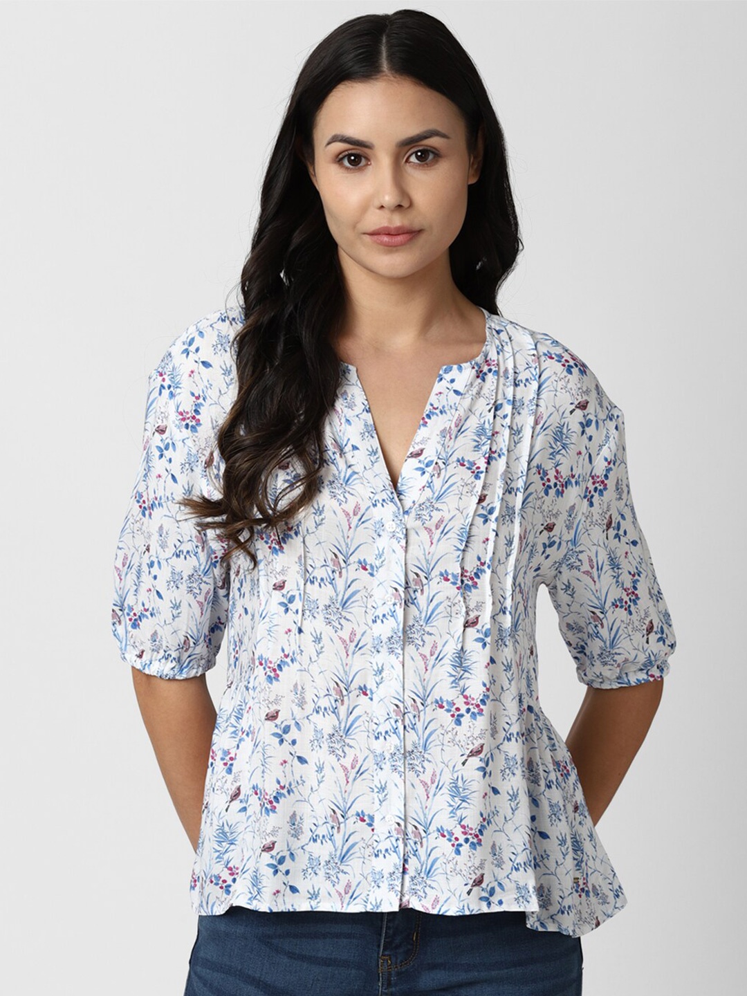 

Van Heusen Woman White Floral Print Top
