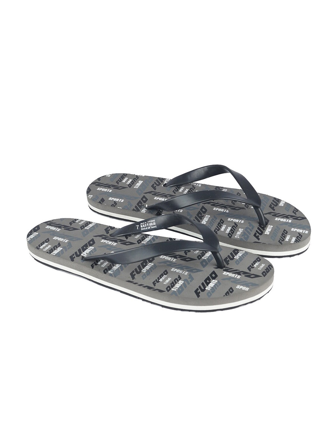 

FURO by Red Chief Men Grey & White Printed Thong Flip-Flops