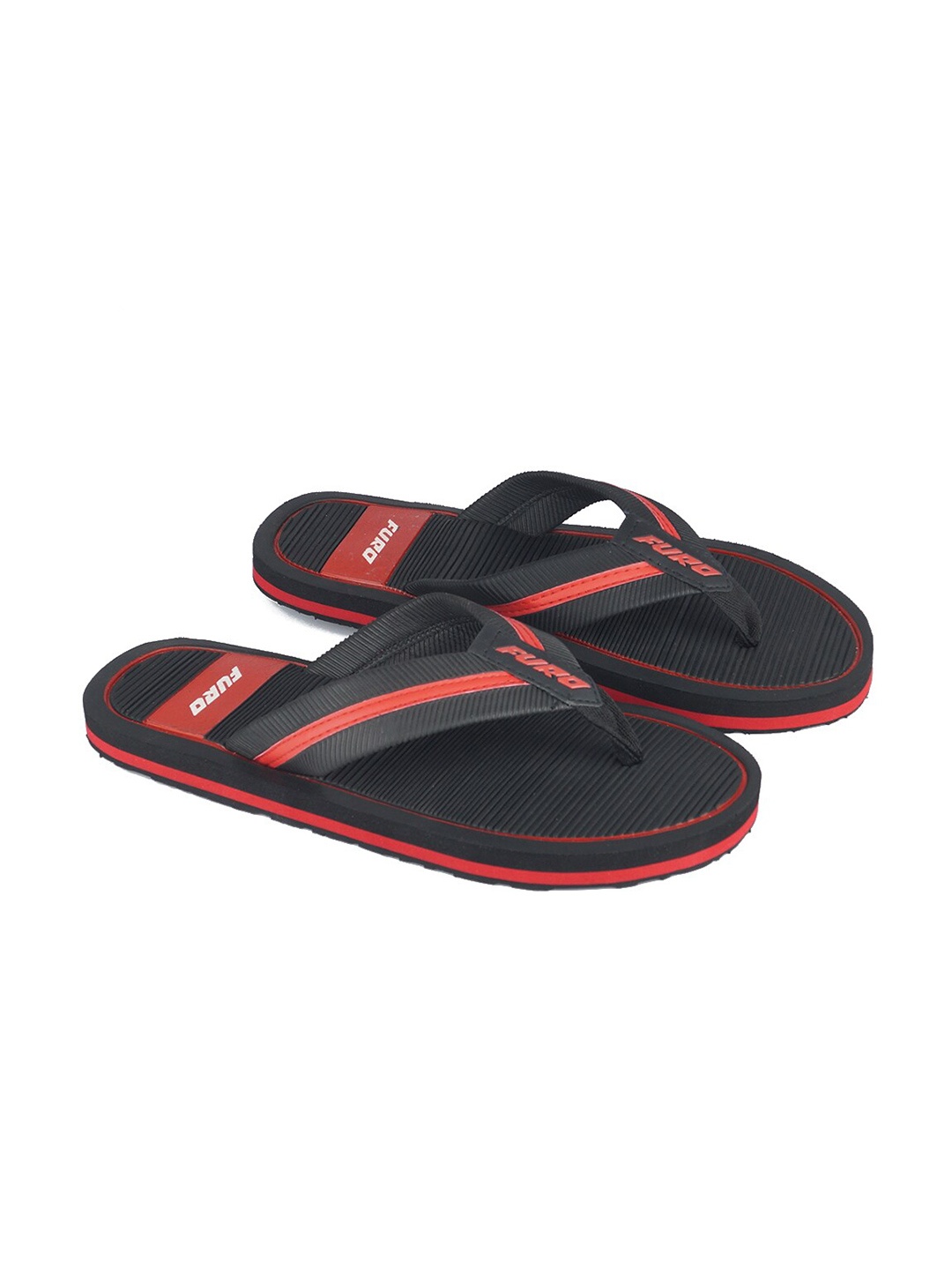 

FURO by Red Chief Men Black & Red Rubber Thong Flip-Flops