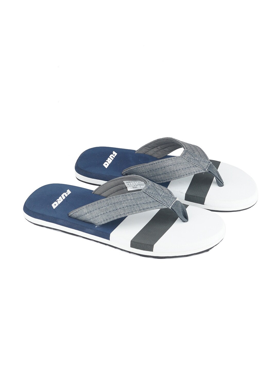 

FURO by Red Chief Men Navy Blue & White Striped Thong Flip-Flops