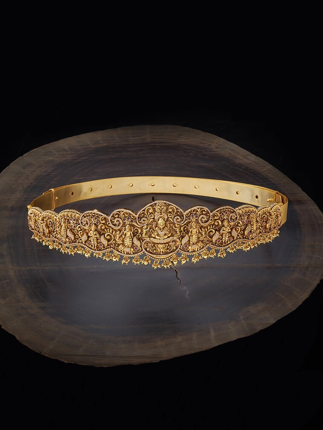 

Kushal's Fashion Jewellery Gold-Toned Red & White Stone-Studded & Beaded Waist Chain