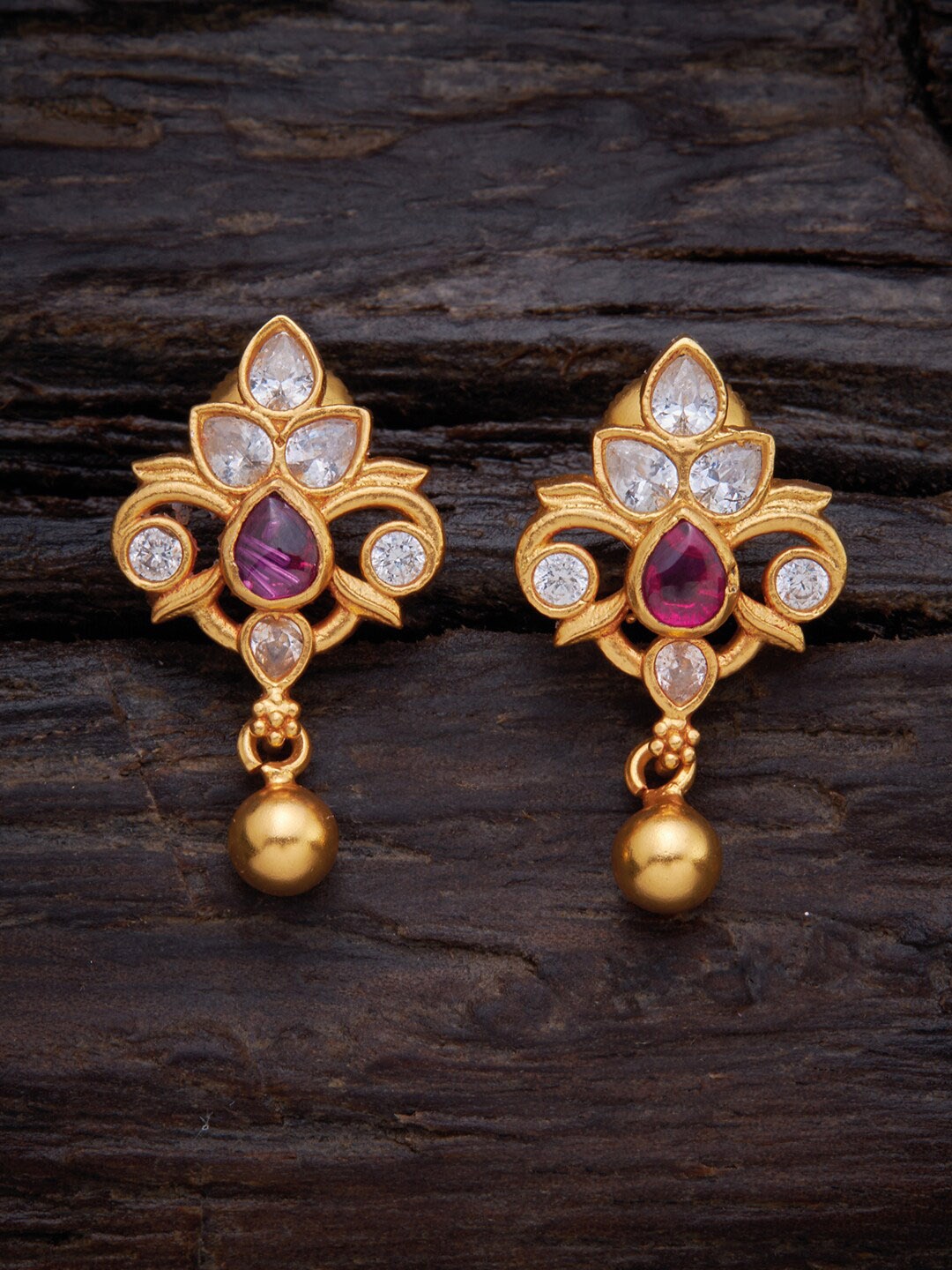 

Kushal's Fashion Jewellery Red Floral Studs Earrings
