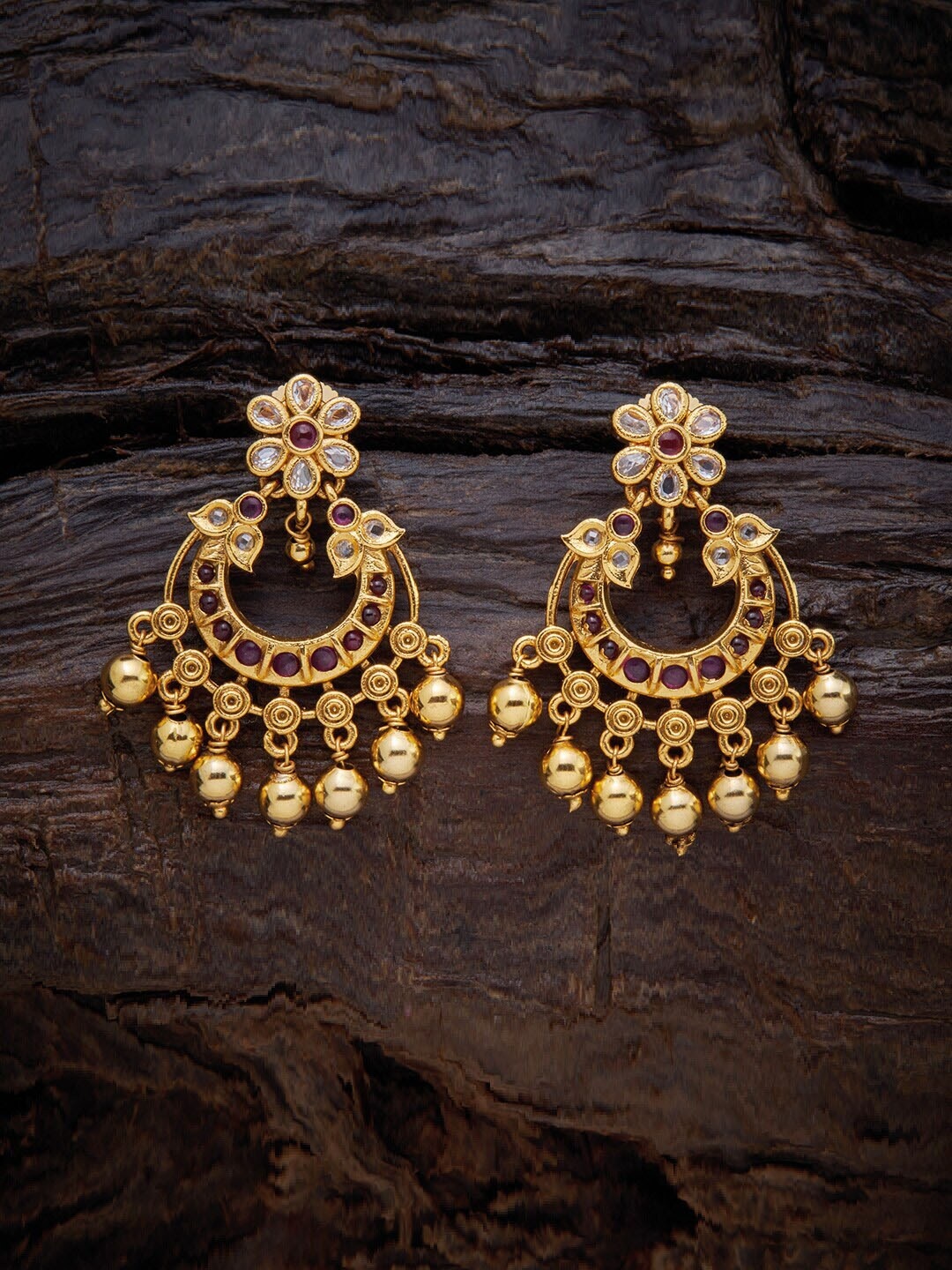 

Kushal's Fashion Jewellery Women Red Crescent Shaped Drop Earrings