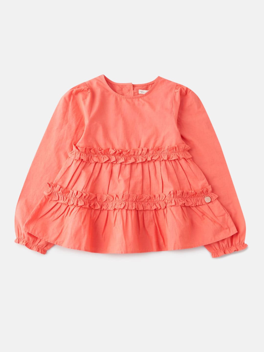

Angel & Rocket Coral Ruffles Tiered Top