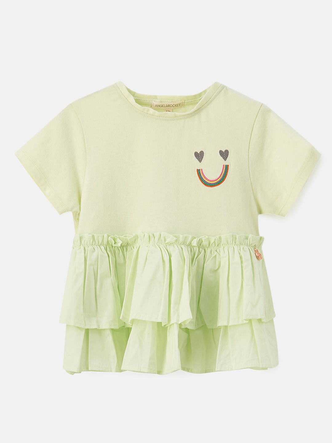 

Angel & Rocket Girls Lime Green Tiered Top