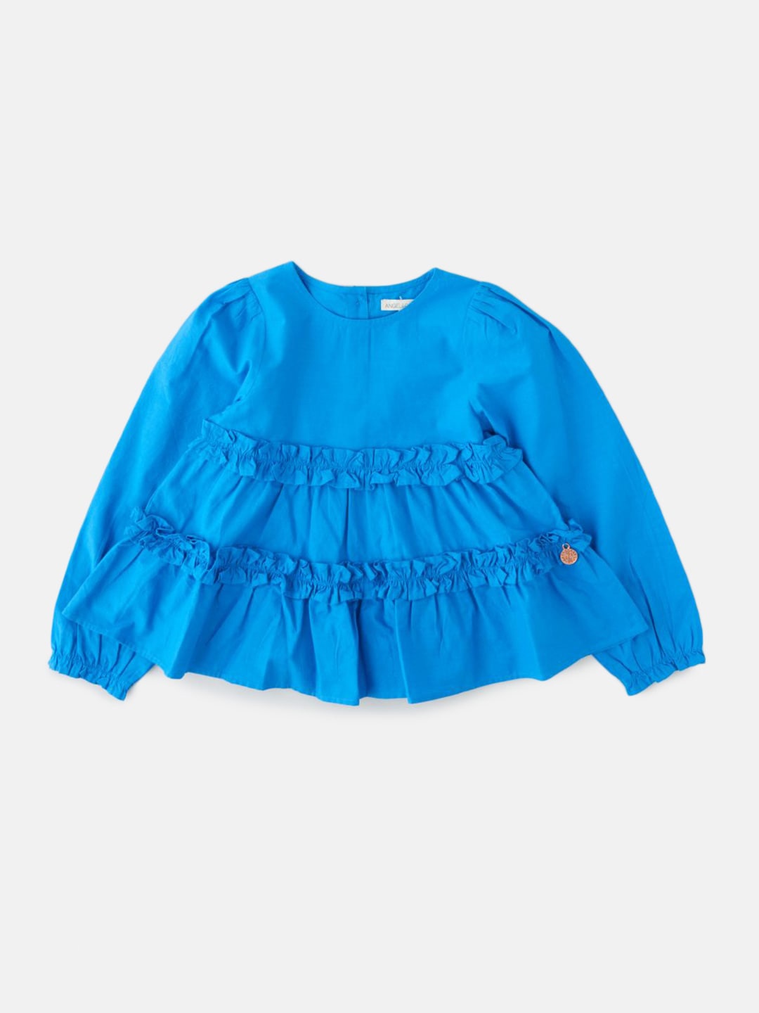

Angel & Rocket Blue Ruffles Top