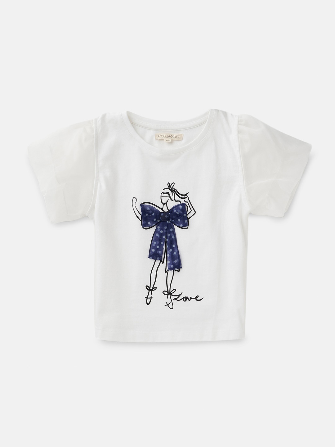 

Angel & Rocket White Graphic Print Top