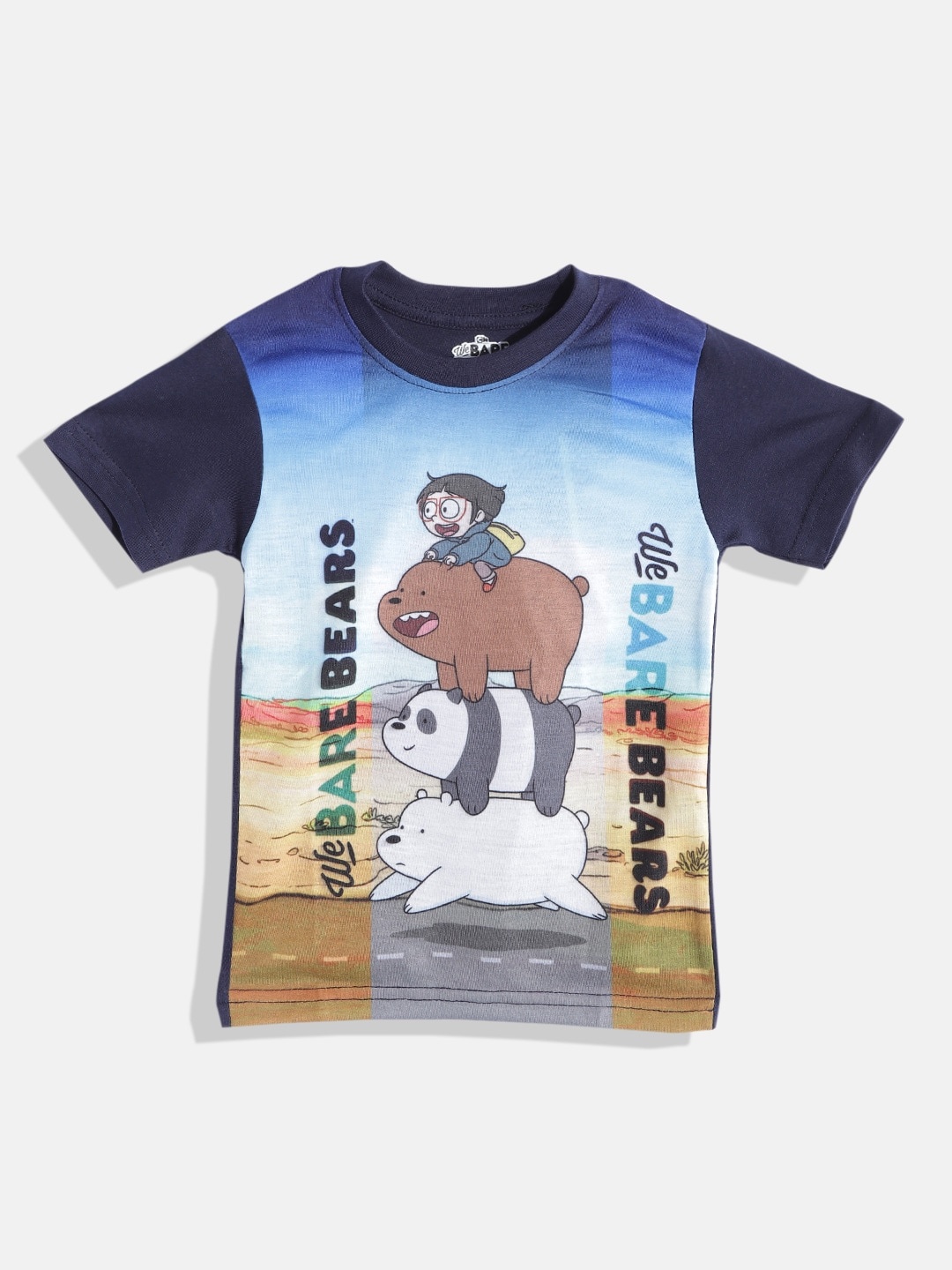 

Eteenz Boys Blue & White Bear Print T-shirt