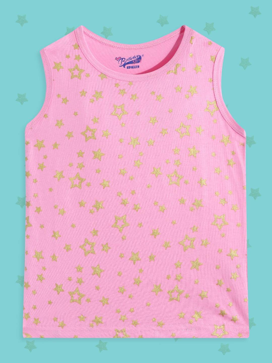 

Birthday Girl Girls Pink & Gold Geometric Printed Cotton T-shirt