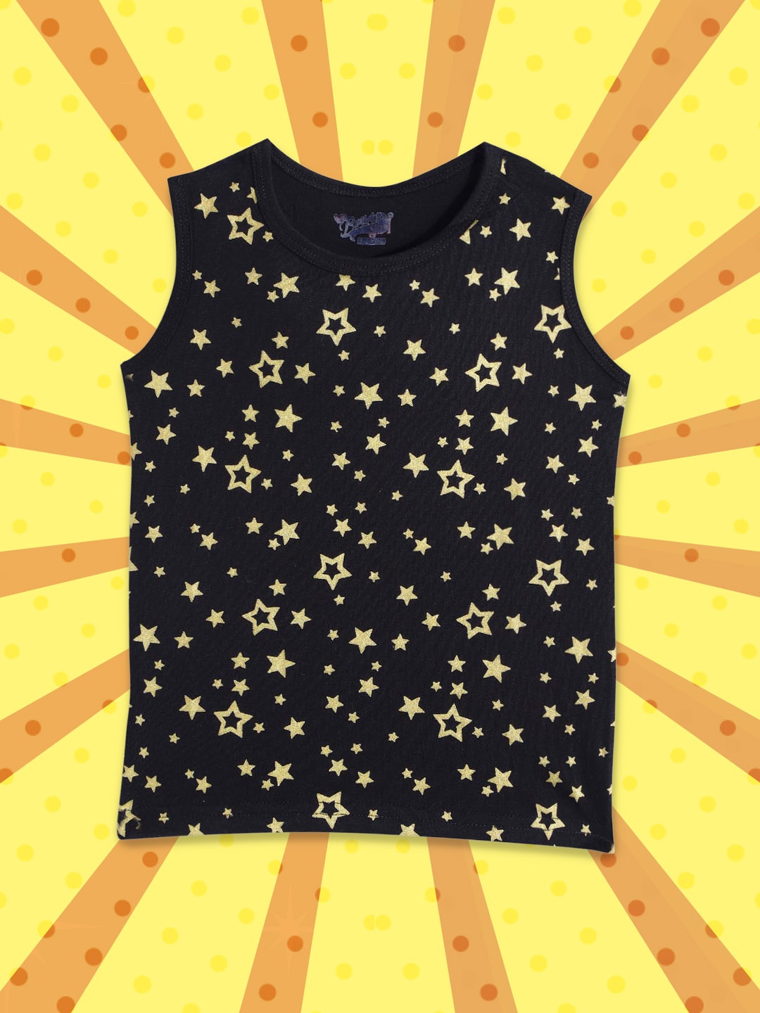 

Birthday Girl Girls Black & Gold Geometric Printed Cotton T-shirt