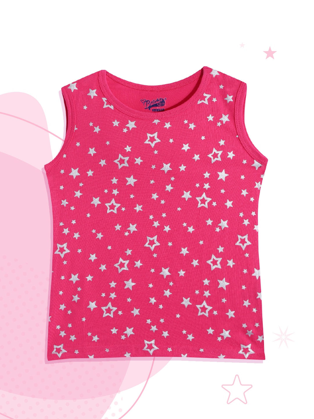 

Birthday Girl Girls Pink & Silver Geometric Printed Cotton T-shirt
