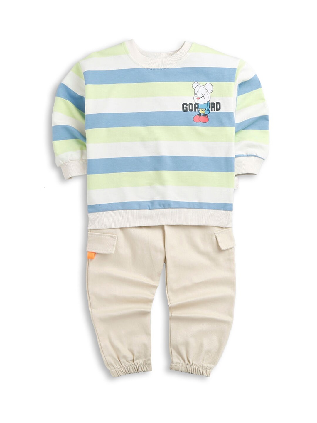 

Hopscotch Boys Blue Striped T-shirt with Trousers