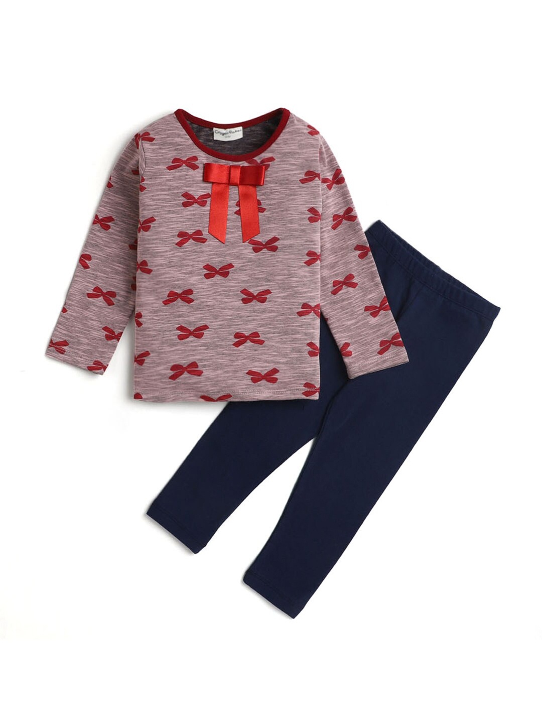 

Hopscotch Girls Grey Printed Top with Leggings