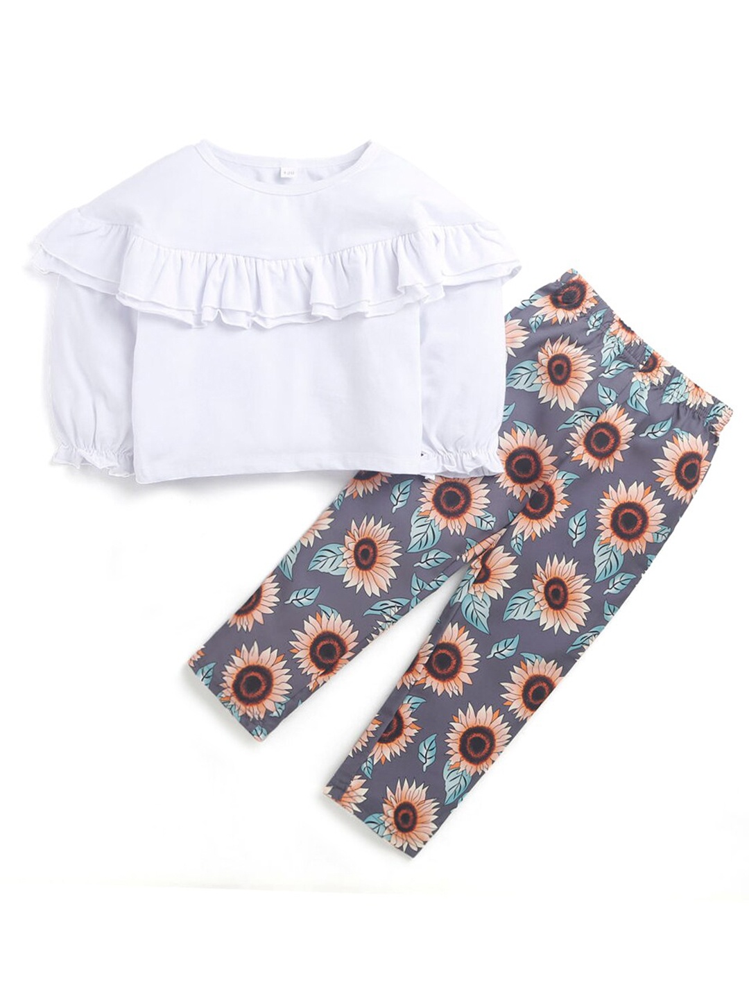 

Hopscotch Girls White & Brown Top with Leggings