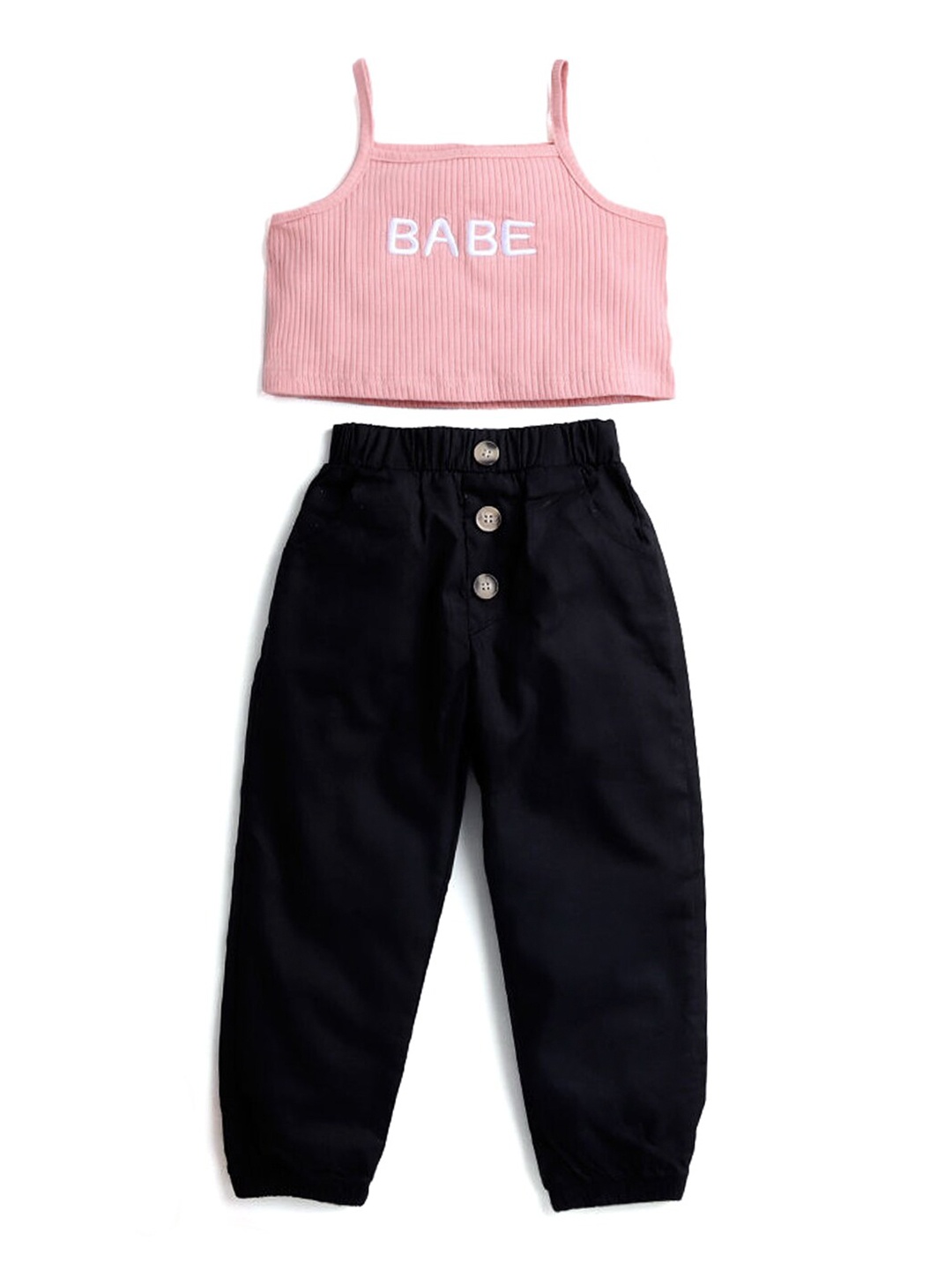 

Hopscotch Girls Pink Printed Top with Trousers