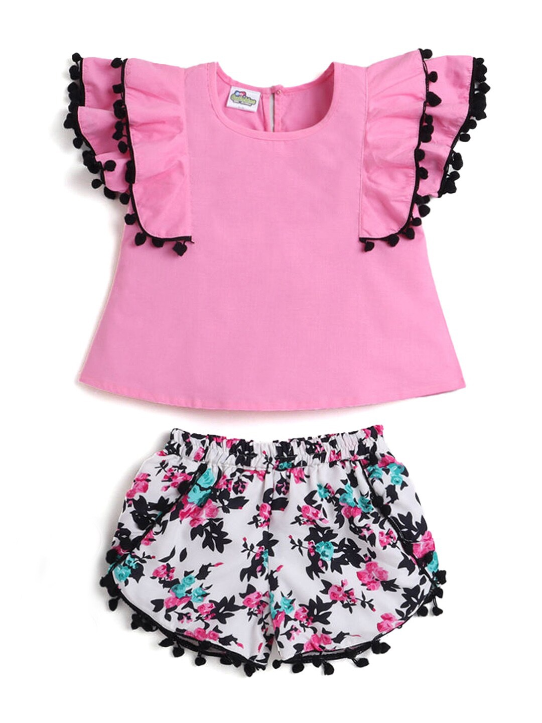 

Hopscotch Girls Pink & White T-shirt with Shorts