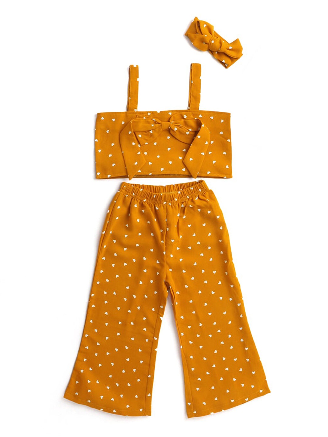 

Hopscotch Girls Orange Printed Top with Trousers