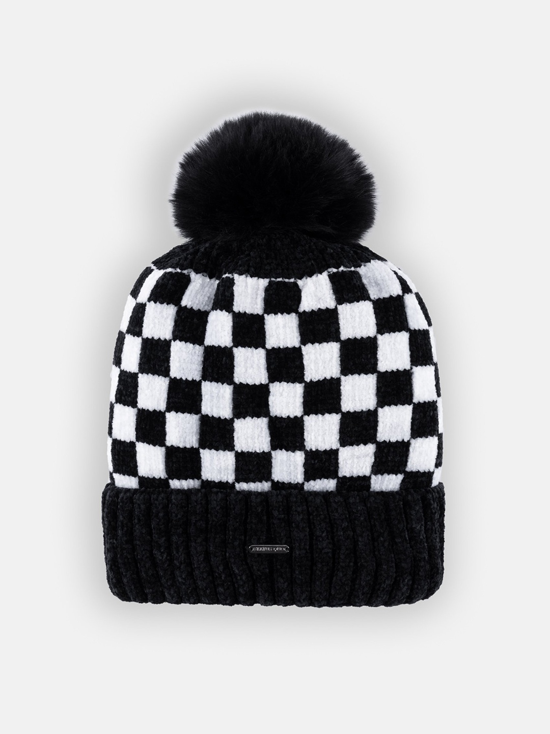 

Status Quo Women Black & White Printed Beanie