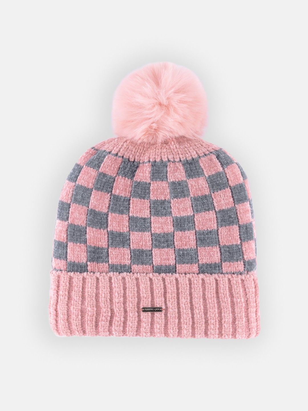 

Status Quo Women Pink & Grey Printed Beanie