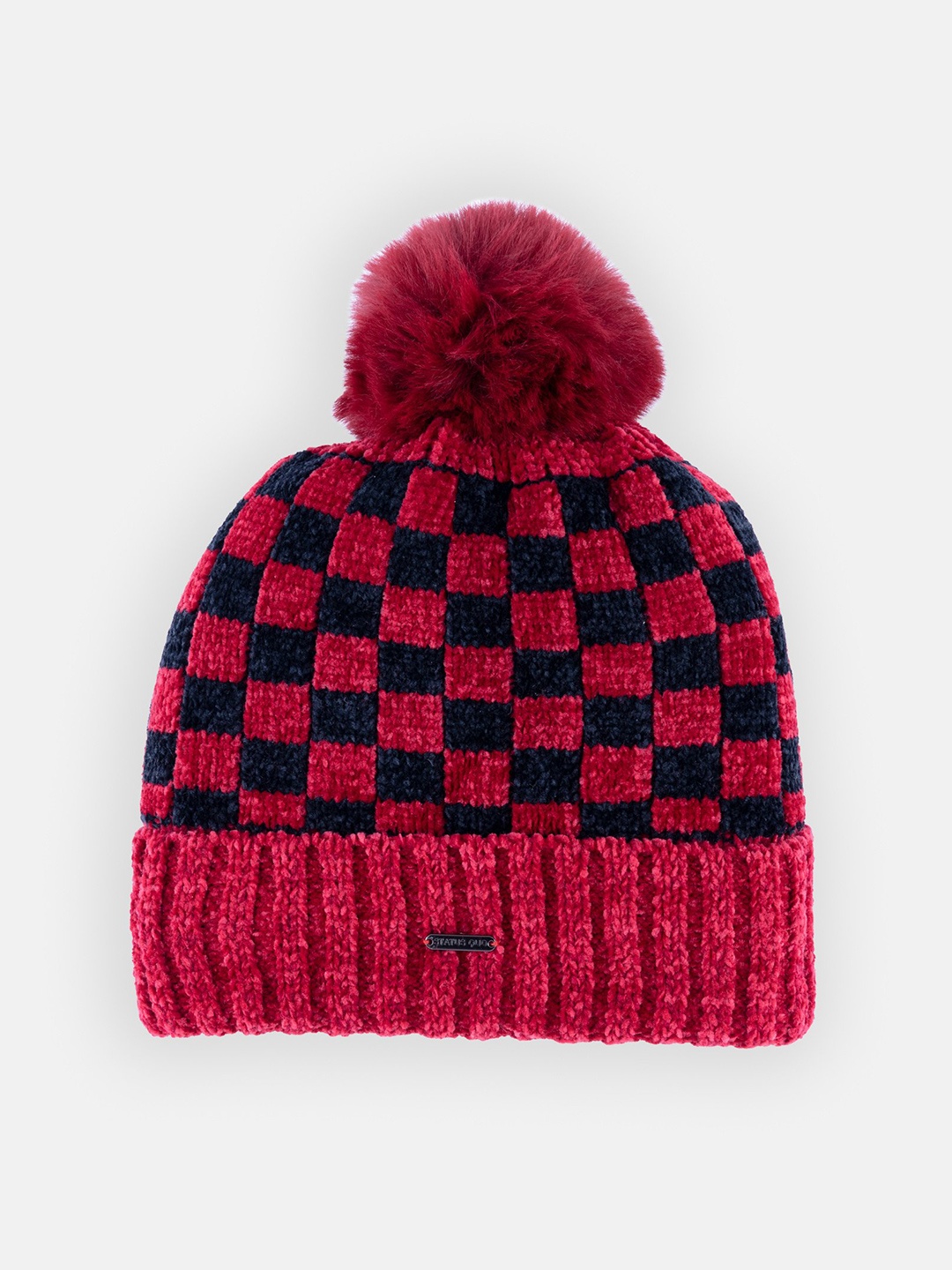 

Status Quo Women Red & Navy Blue Beanie
