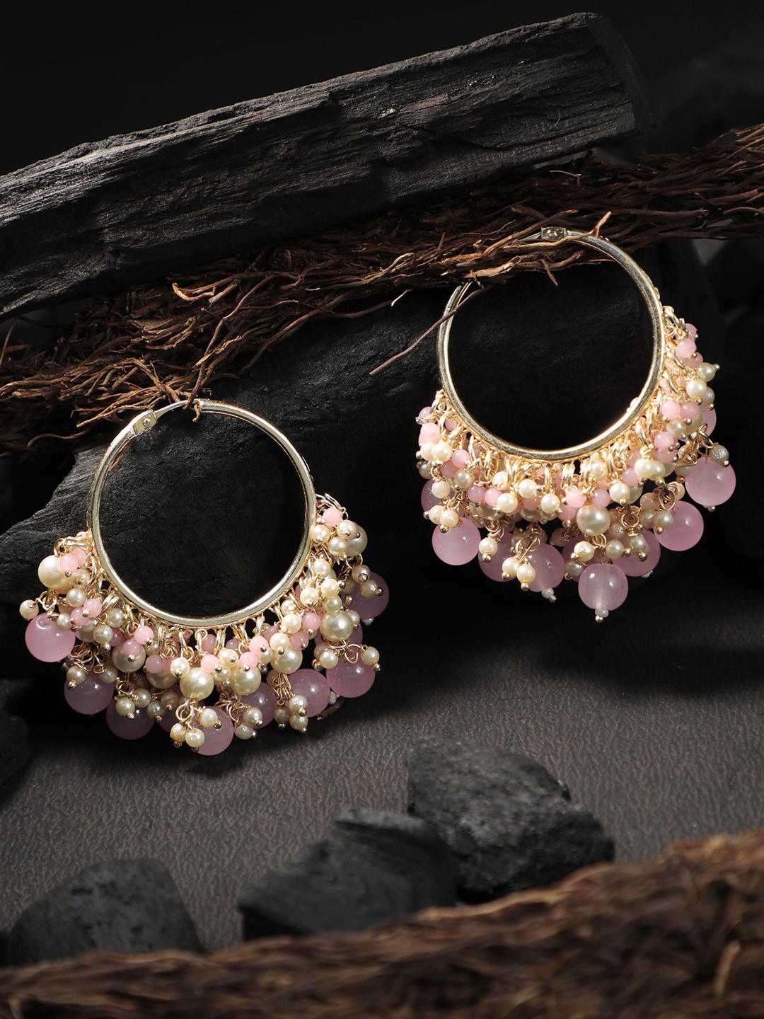 

Adwitiya Collection Gold-Toned Circular Jhumkas Earrings