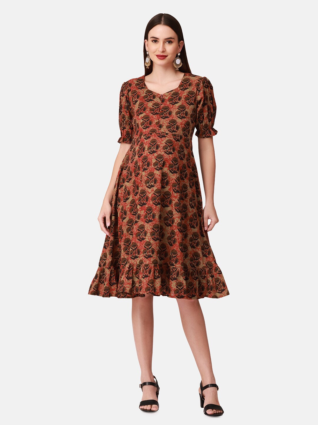 

The Mom Store Women Maroon Floral Maternity Dress