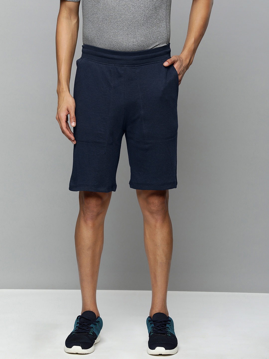 

Skechers Men Navy Blue Sports Shorts with e-Dry Technology Technology