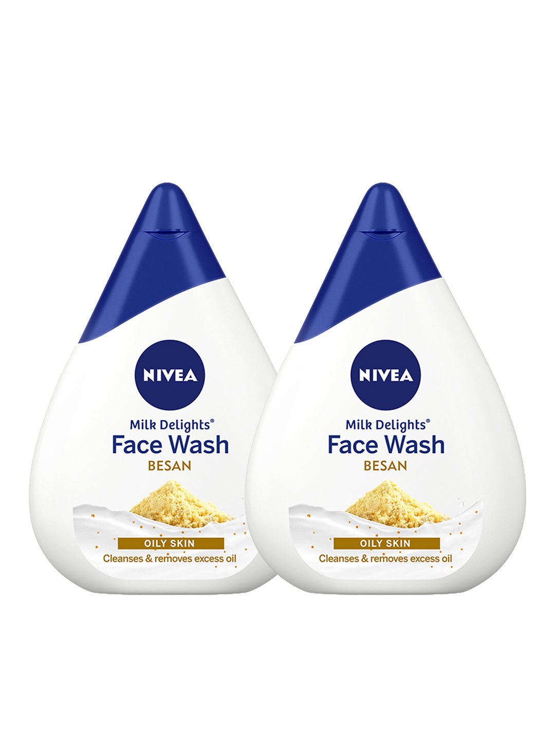 

Nivea Set of 2 Milk Delights Face Wash Fine Gramflour For Oily Skin - 100ml each, White