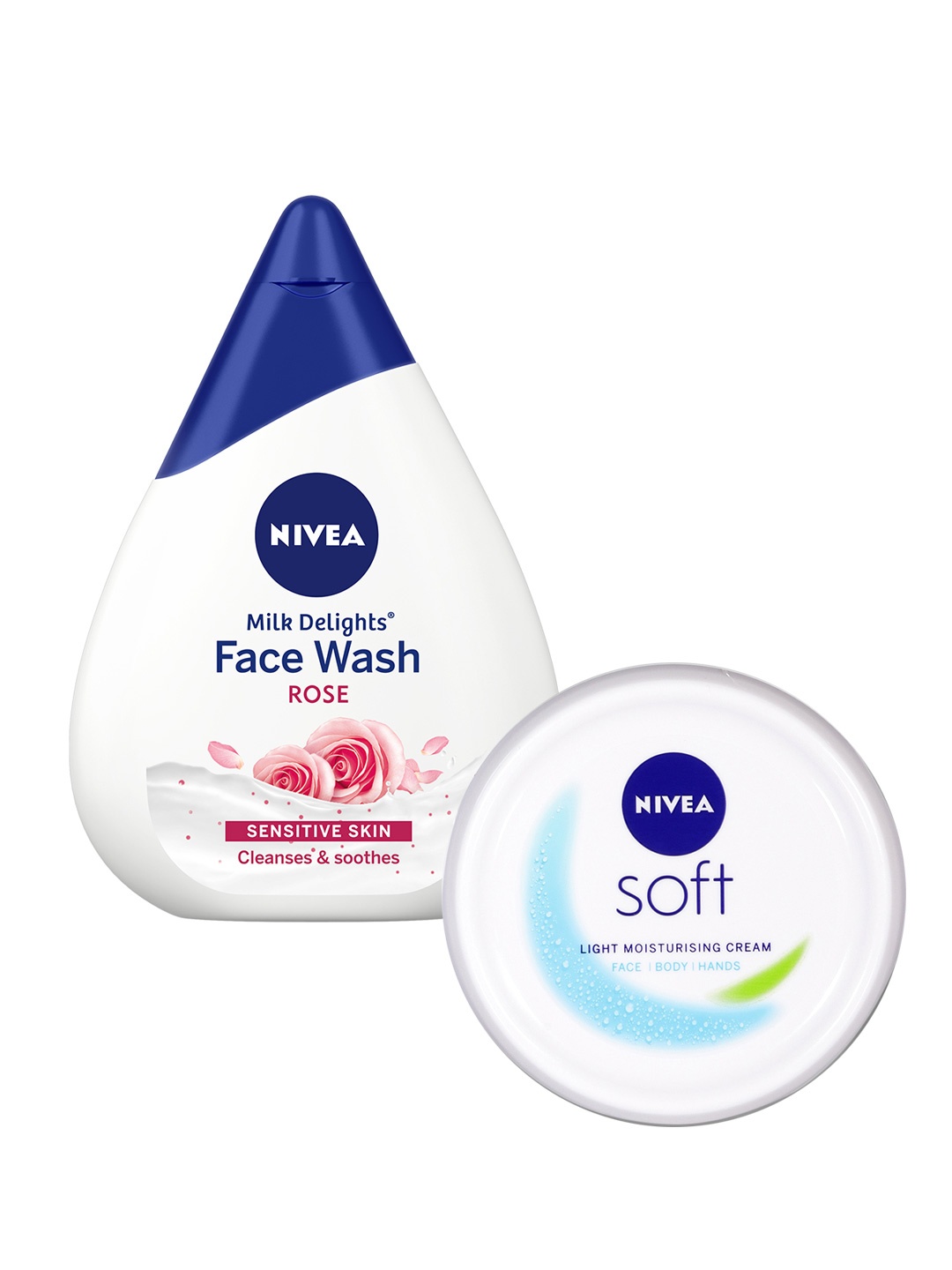 

Nivea Face Care Combo for Sensitive Skin - Moisturizing Cream 300ml + Face Wash 100ml, White