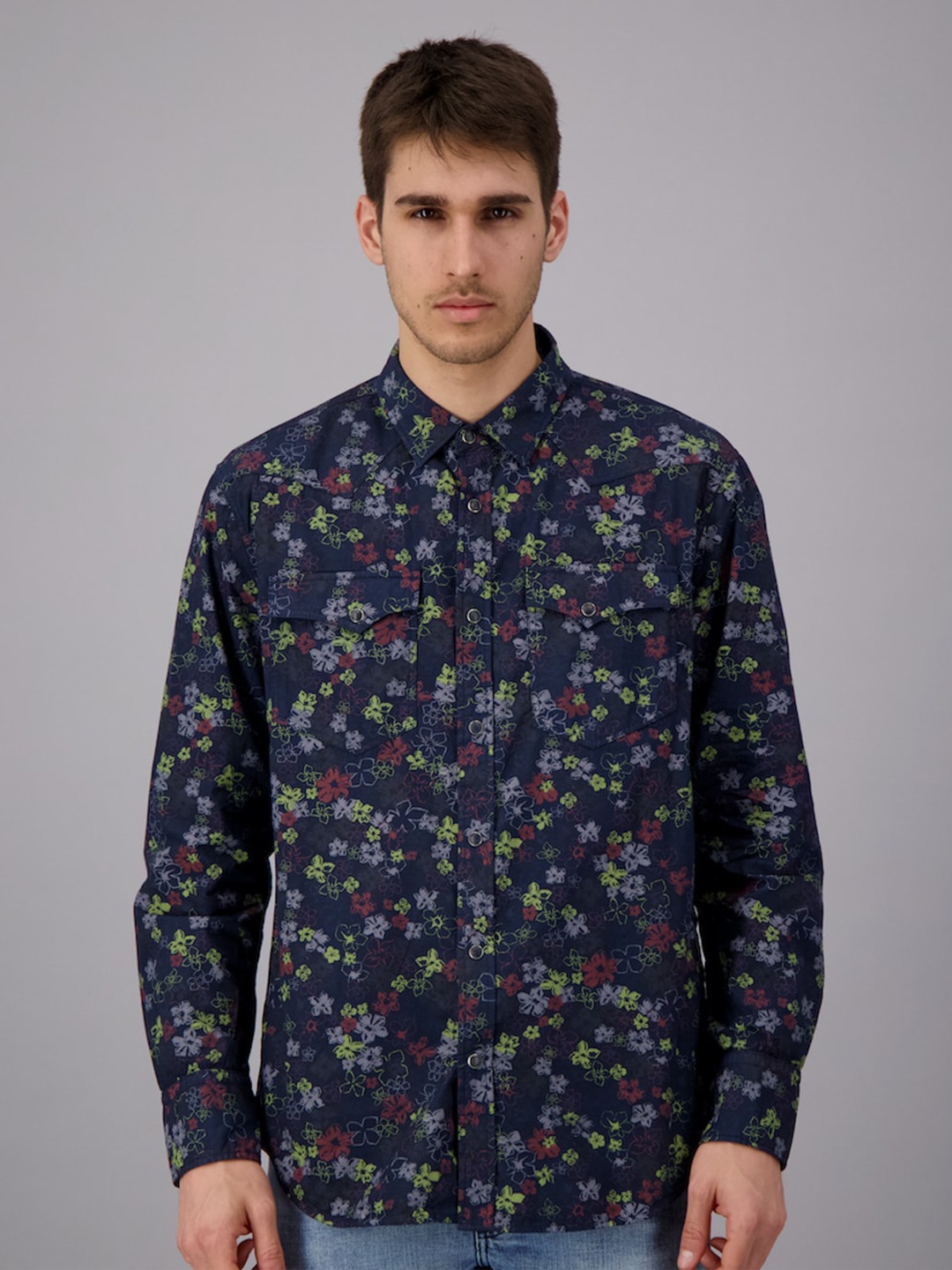 

FREESOUL Men Blue Floral Printed Casual Shirt