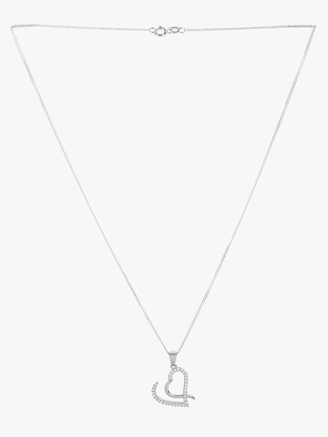 

March by FableStreet 925 Sterling Silver Rhodium-Plated Linked Heart Necklace