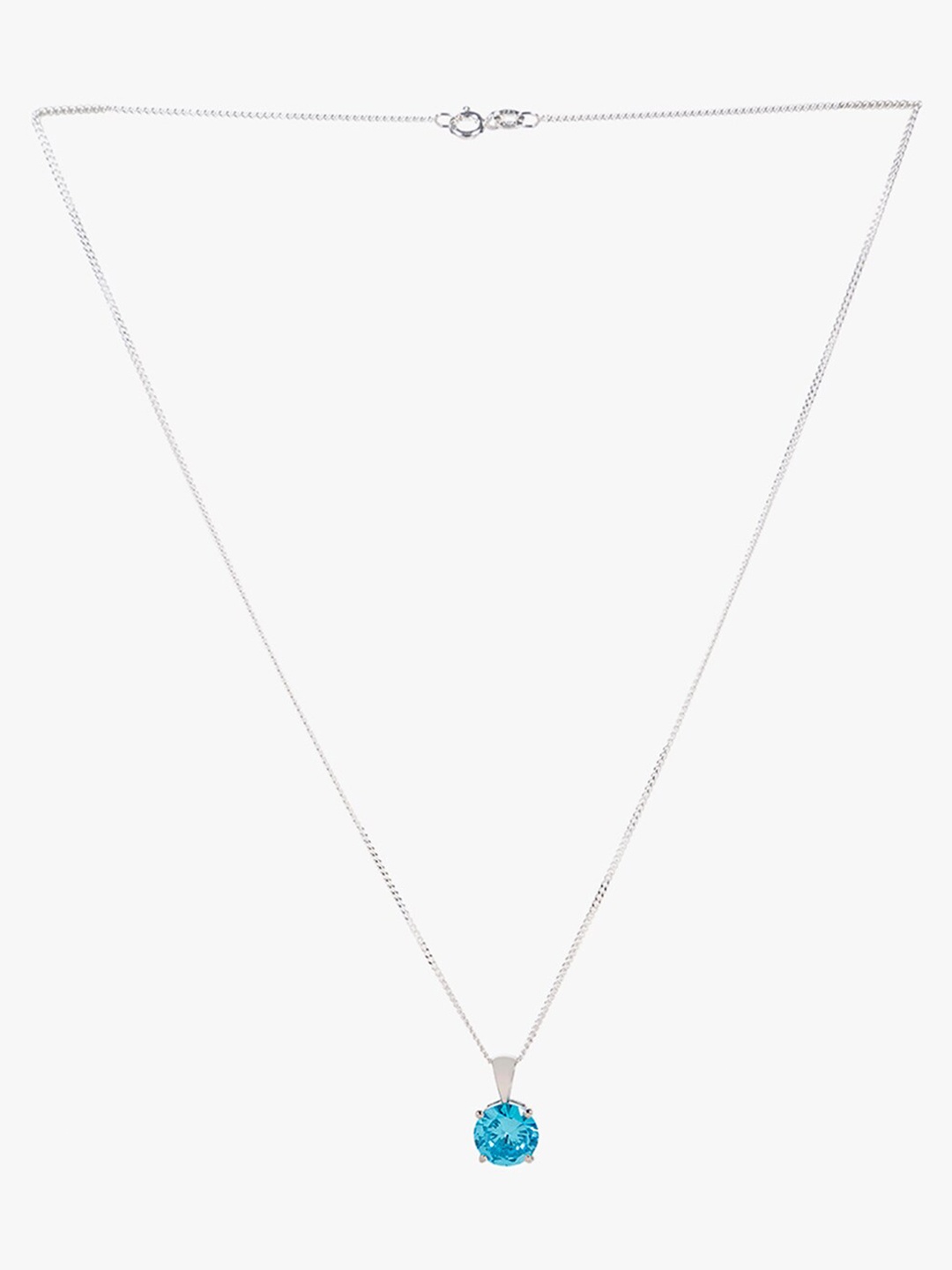 

March by FableStreet 925 Sterling Silver Rhodium-Plated Aqua Blue Necklace