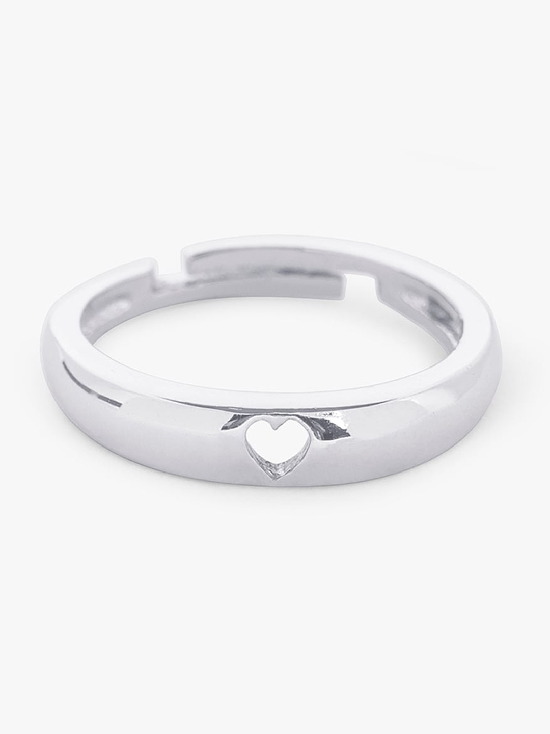 

March by FableStreet 925 Sterling Silver Rhodium-Plated Heart-Shaped Finger Ring