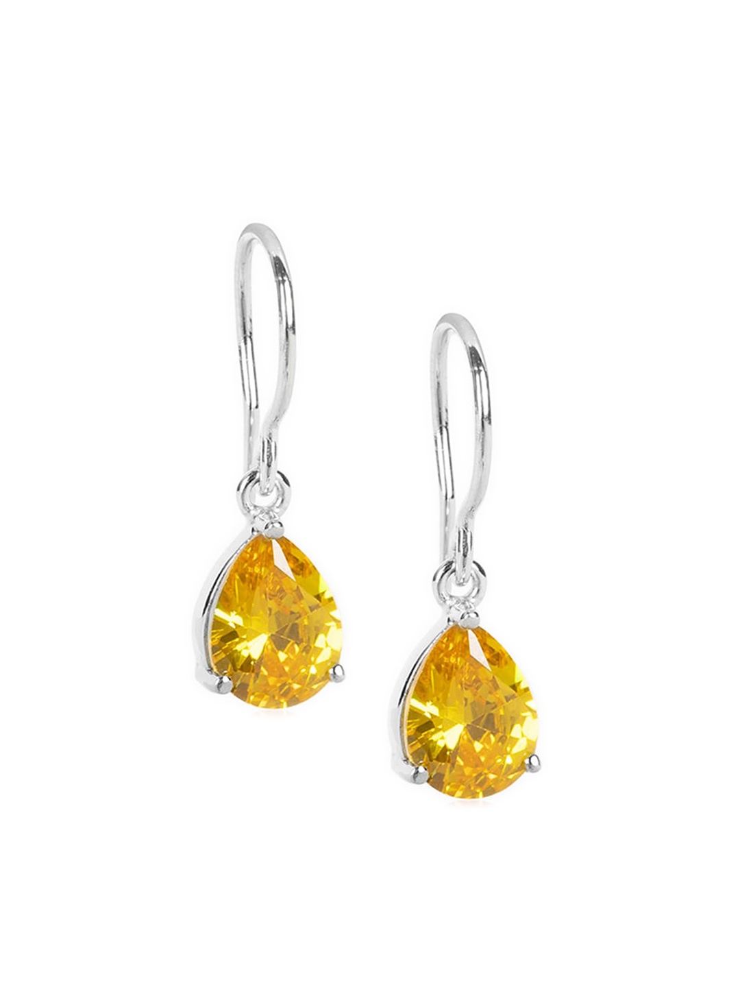 

March by FableStreet 925 Sterling Silver Teardrop Shaped Zircon Danglers