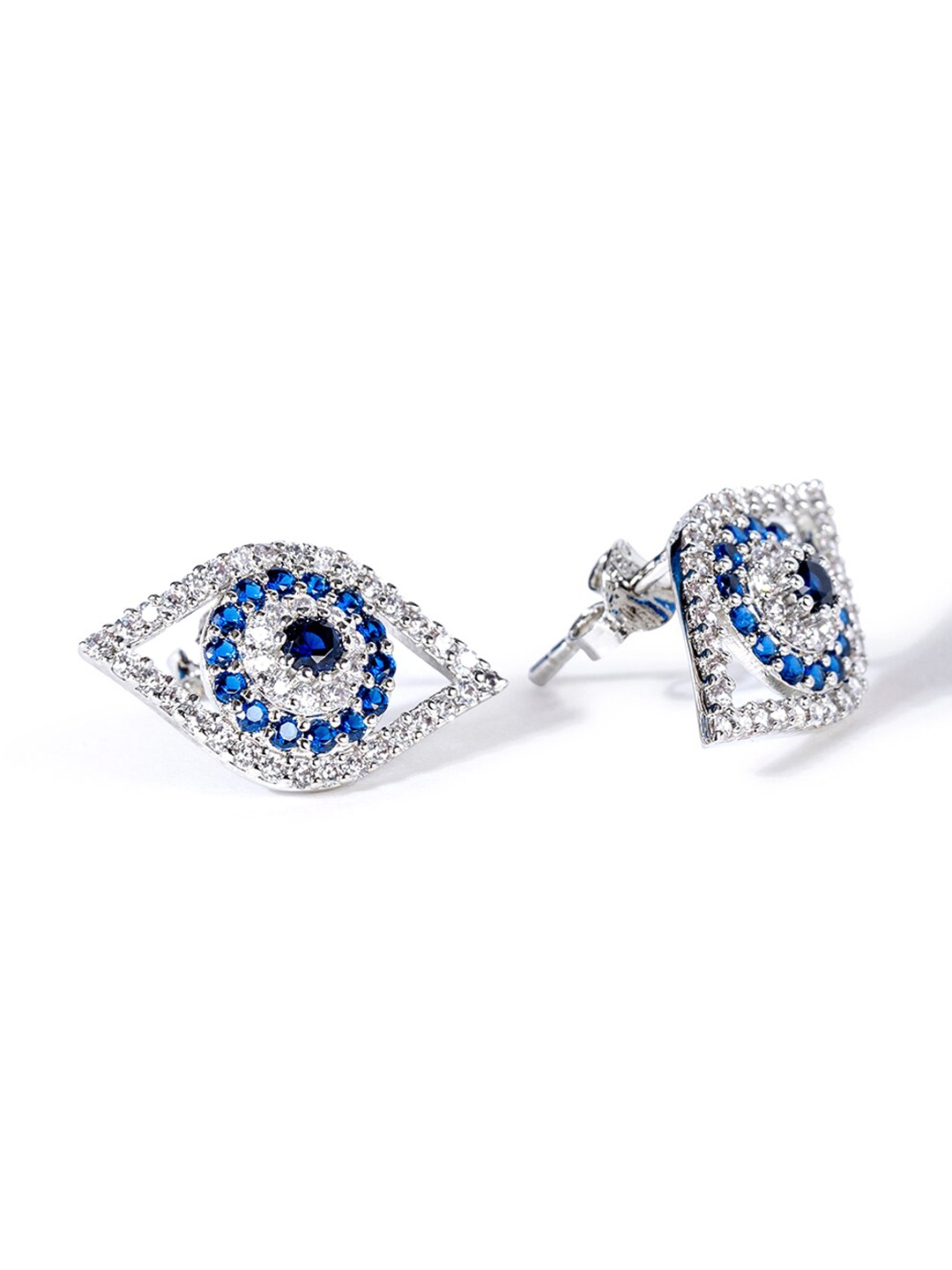 

March by FableStreet 925 Sterling Silver & Blue Evil Eye Stud Earrings