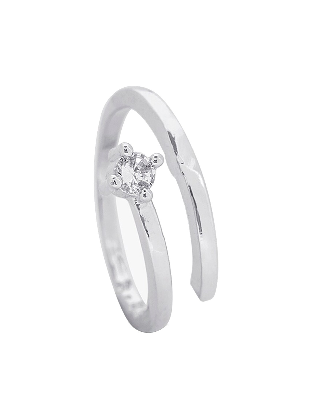 

March by FableStreet Rhodium-Plated 925 Sterling Silver Minimal Studded Ring