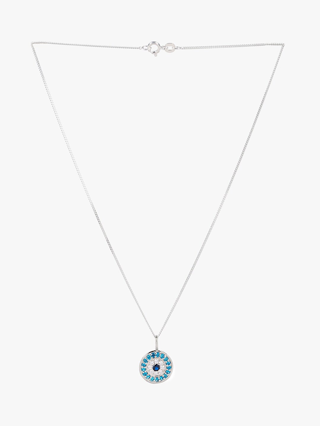 

March by FableStreet Rhodium-Plated 925 Sterling Silver Evil Eye Zircon Necklace