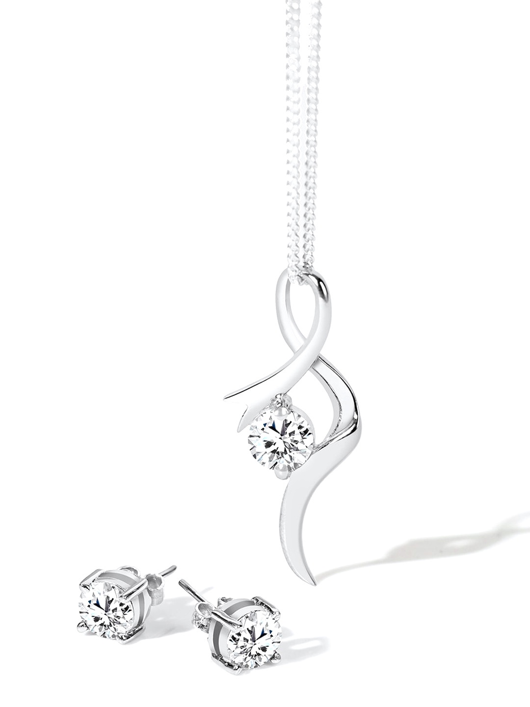 

March by FableStreet 925 Sterling Silver Studded Curl Jewellery Set