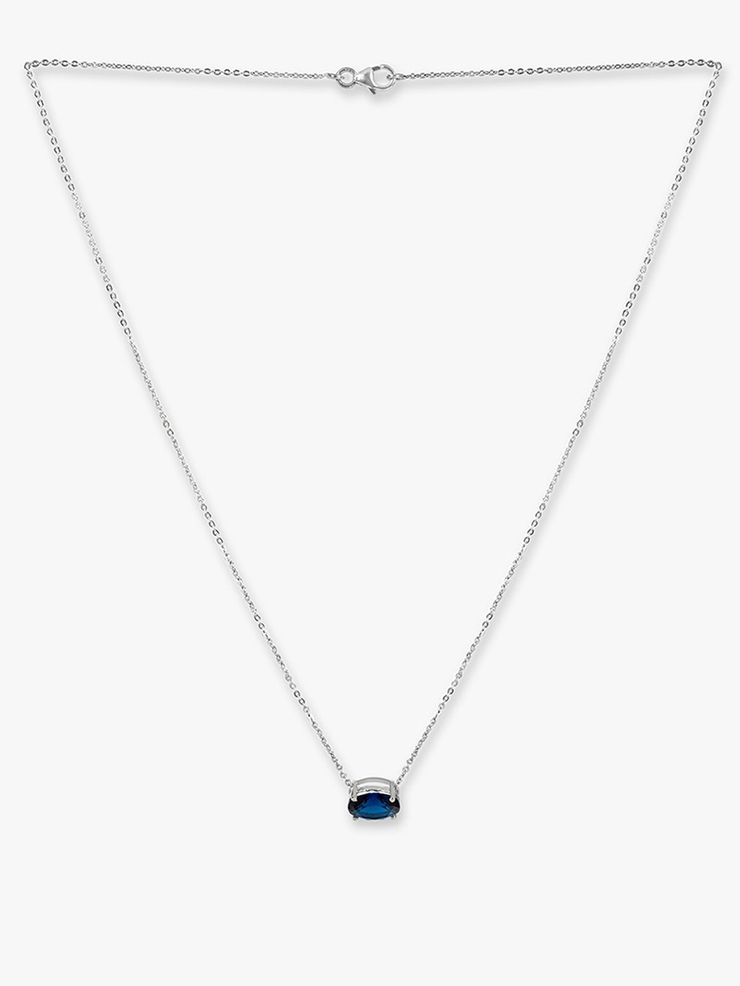 

March by FableStreet Rhodium-Plated 925 Sterling Silver Blue Zircon Jewellery Set