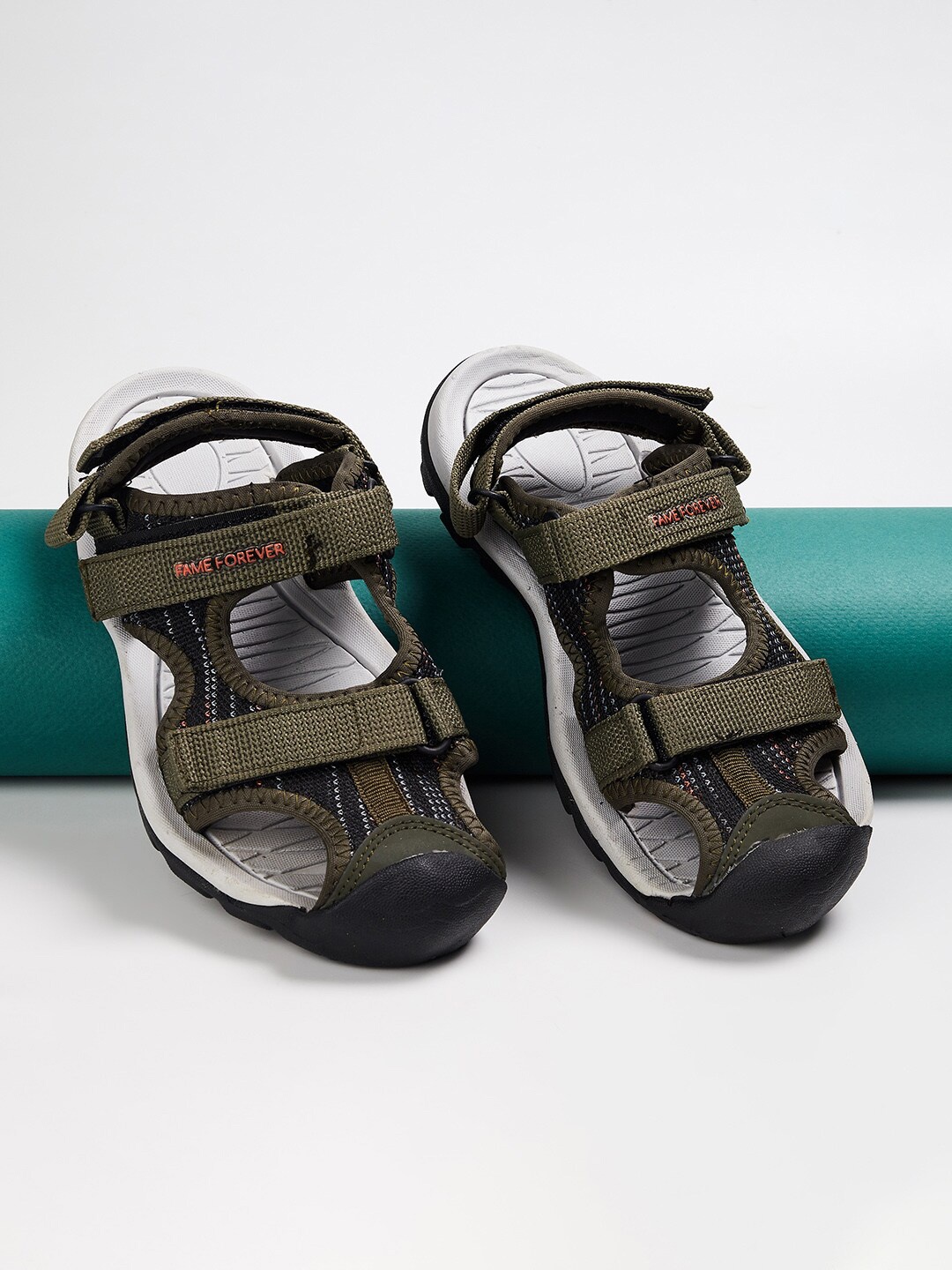 

Fame Forever by Lifestyle Boys Olive Green & Black Sports Sandal