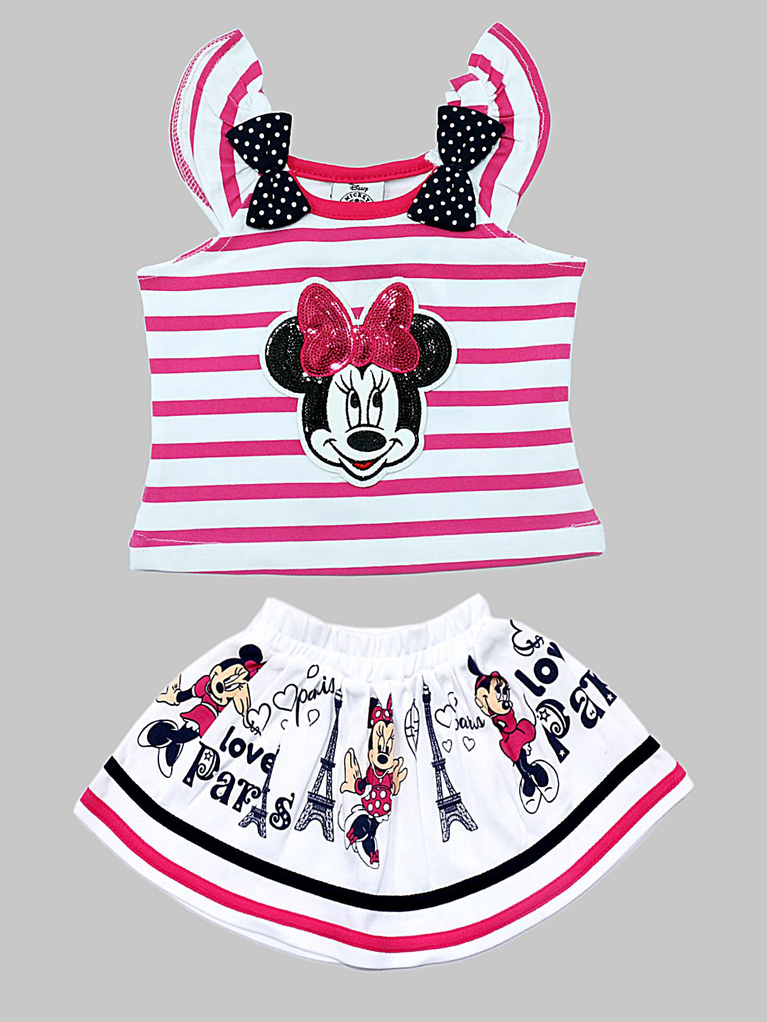 

BFF Girls Pink & White Striped Cotton Top with Skirt