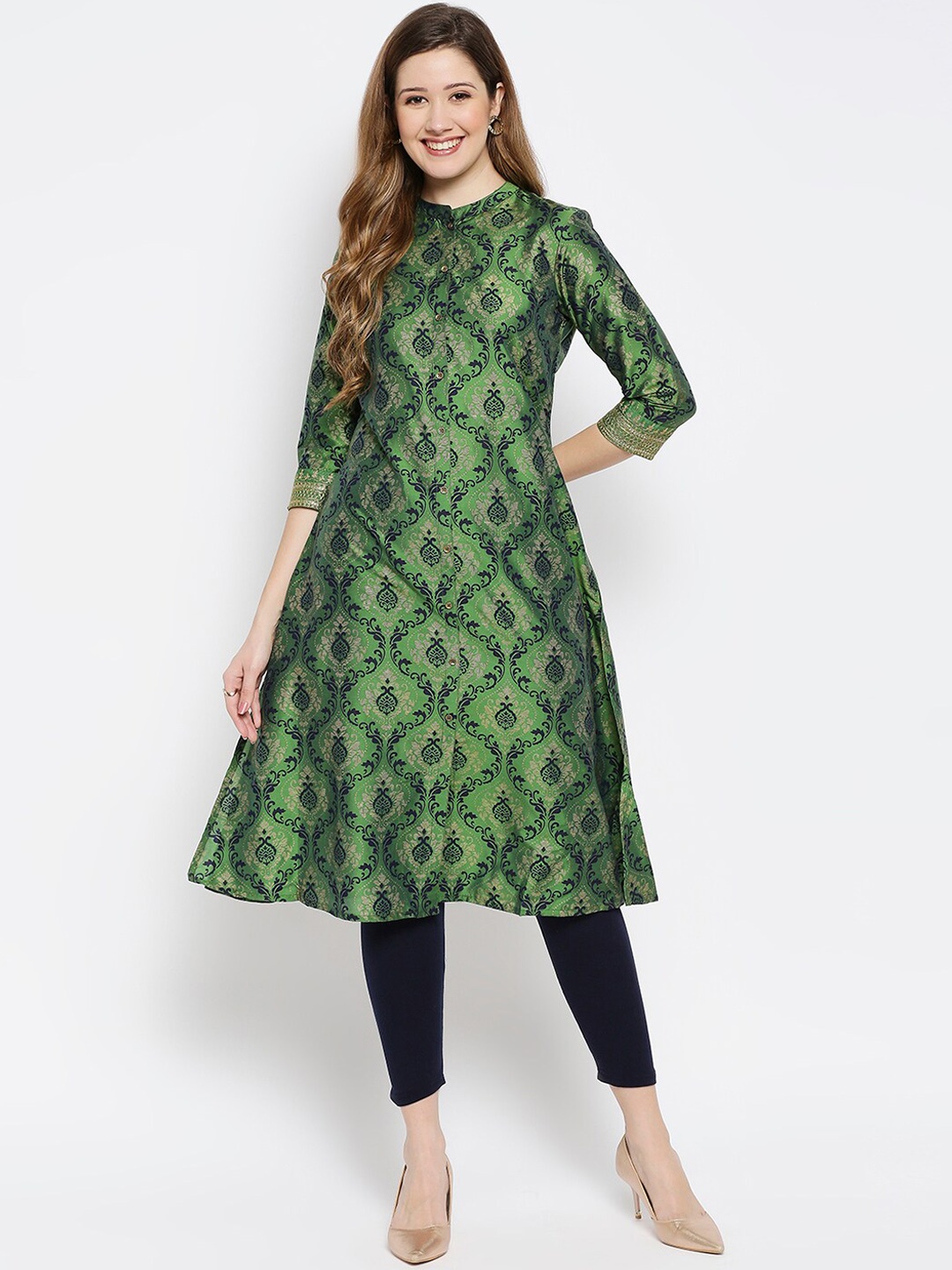

Ethnicity Women Green Ethnic Motifs Anarkali Kurta