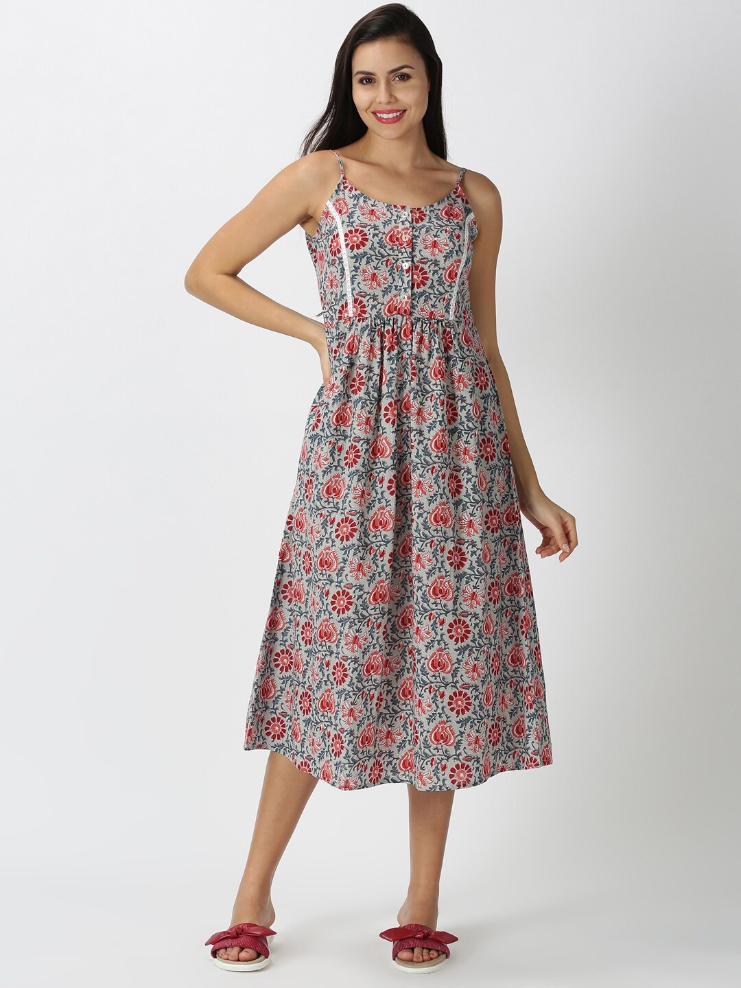 

Saffron Threads Blue Floral Midi Dress