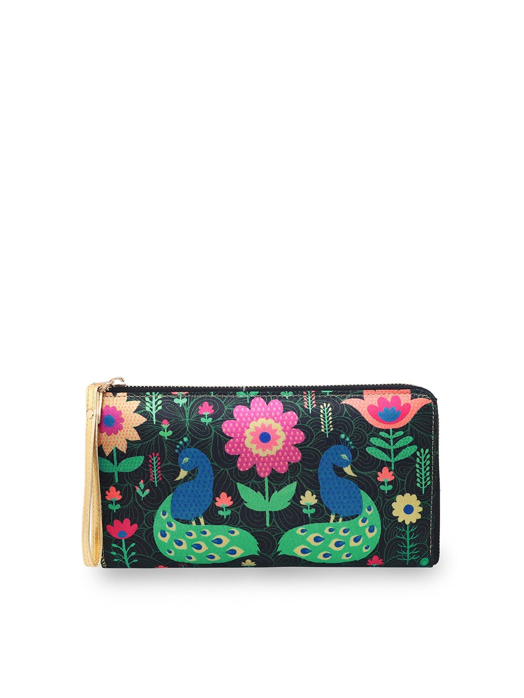 

Sabhyata Women Multicoloured Ethnic Motifs Printed Zip Around Wallet, Multi